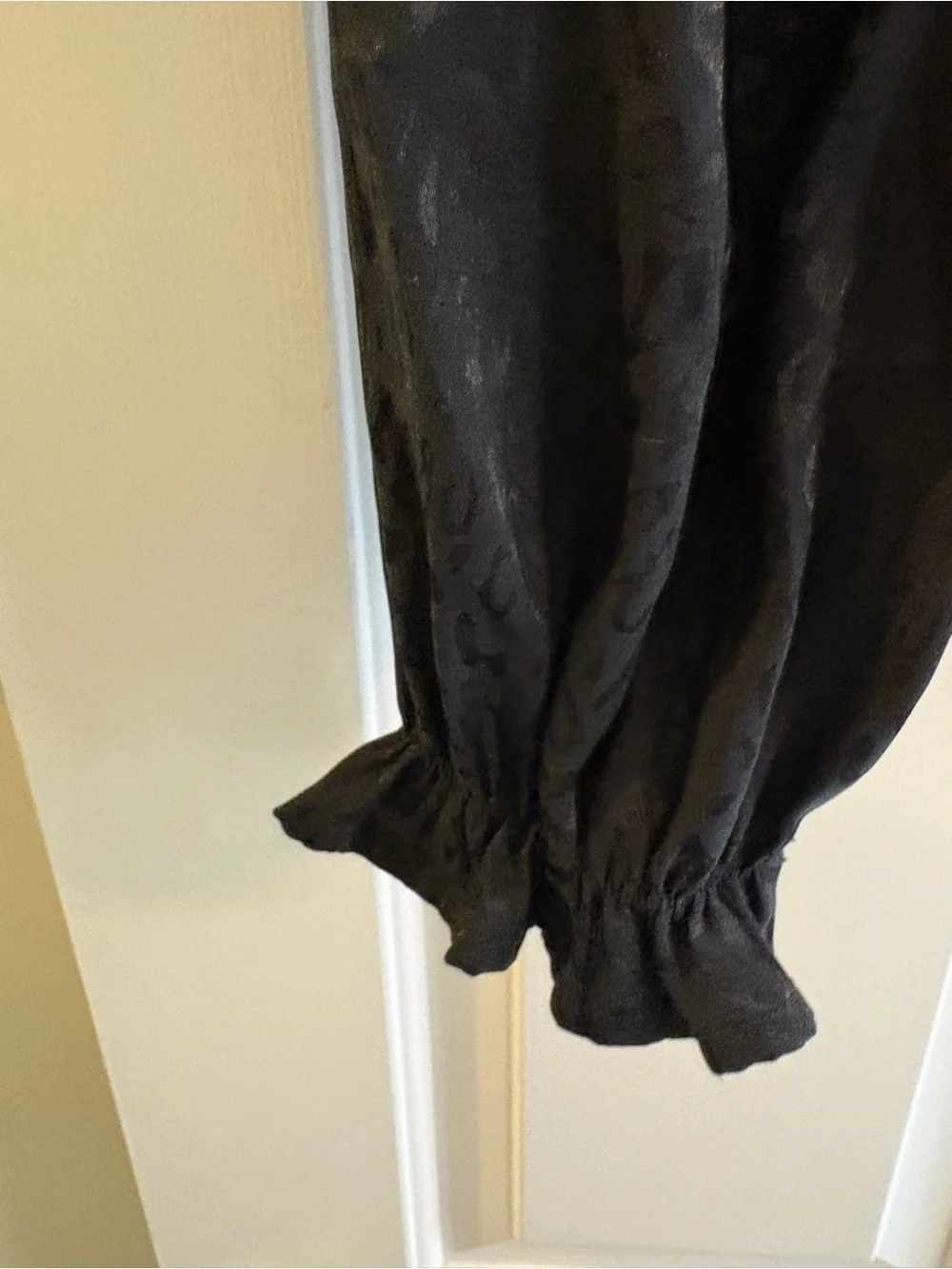 art class Black Smocked Crop Top with Puff Sleeves